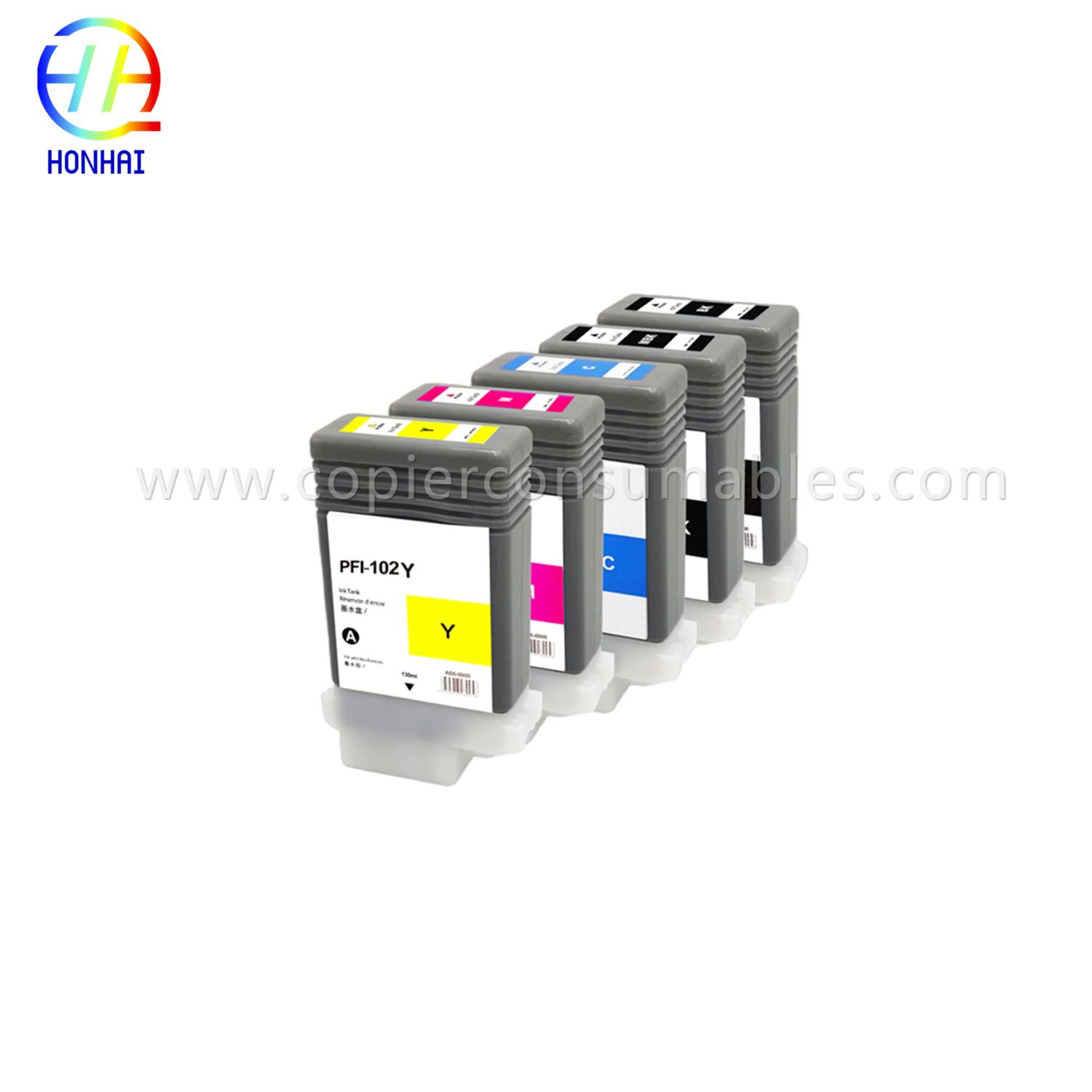 Inktcartridge foar Canon imagePROGRAF IPF500 IPF510 IPF600 IPF605 IPF610 IPF650 IPF655 IPF700 IPF710 IPF720 IPF750 IPF755 IPF760 IPF76 (130ml PFI-102 01895B) (30)