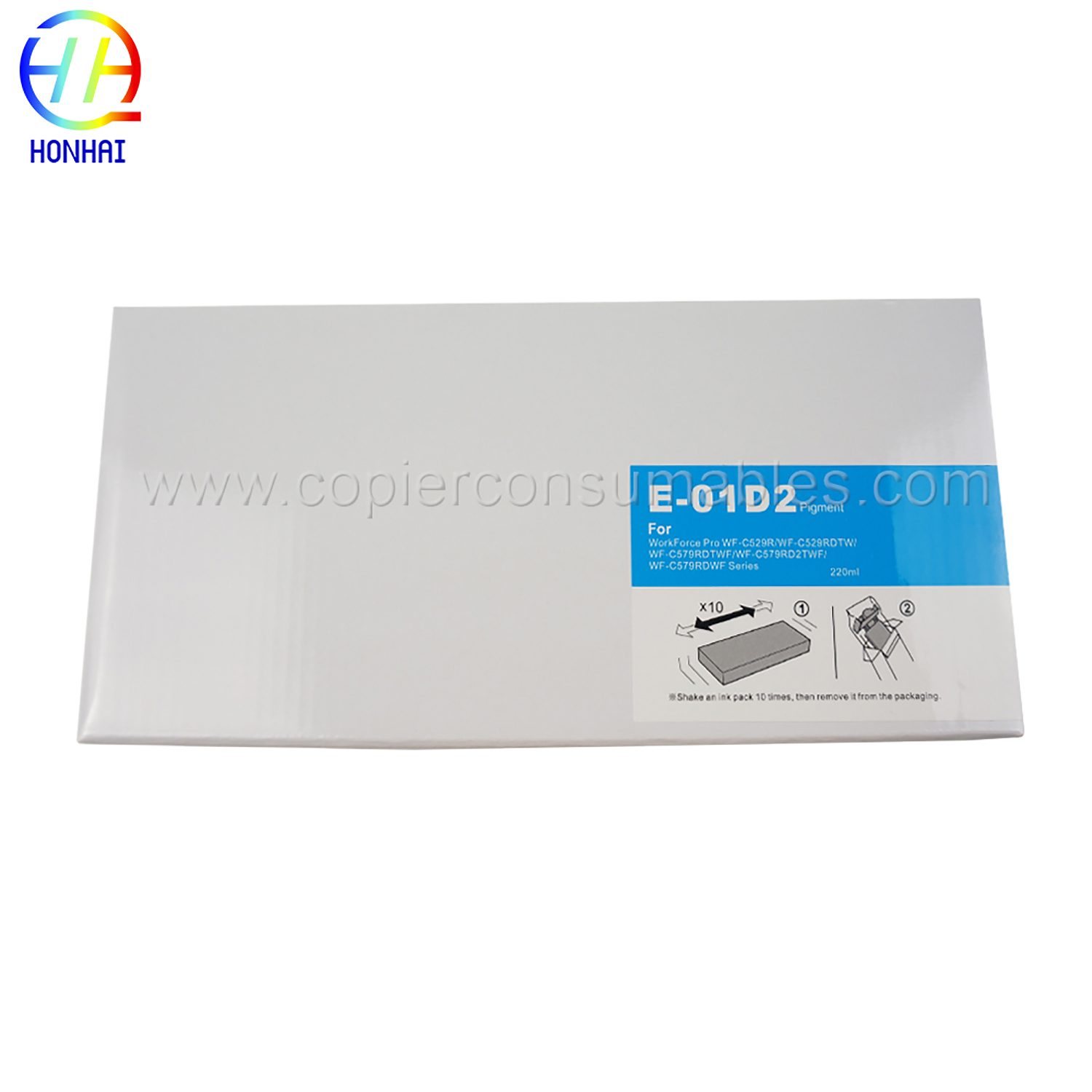 Saco de tinta para Epson WorkForce Pro WF-C529RWF-C529RDTWWF-C579RDTWFWF-C579RD2TWFWF-C579RDWF Series T01D2 (C) 220 ml (1)