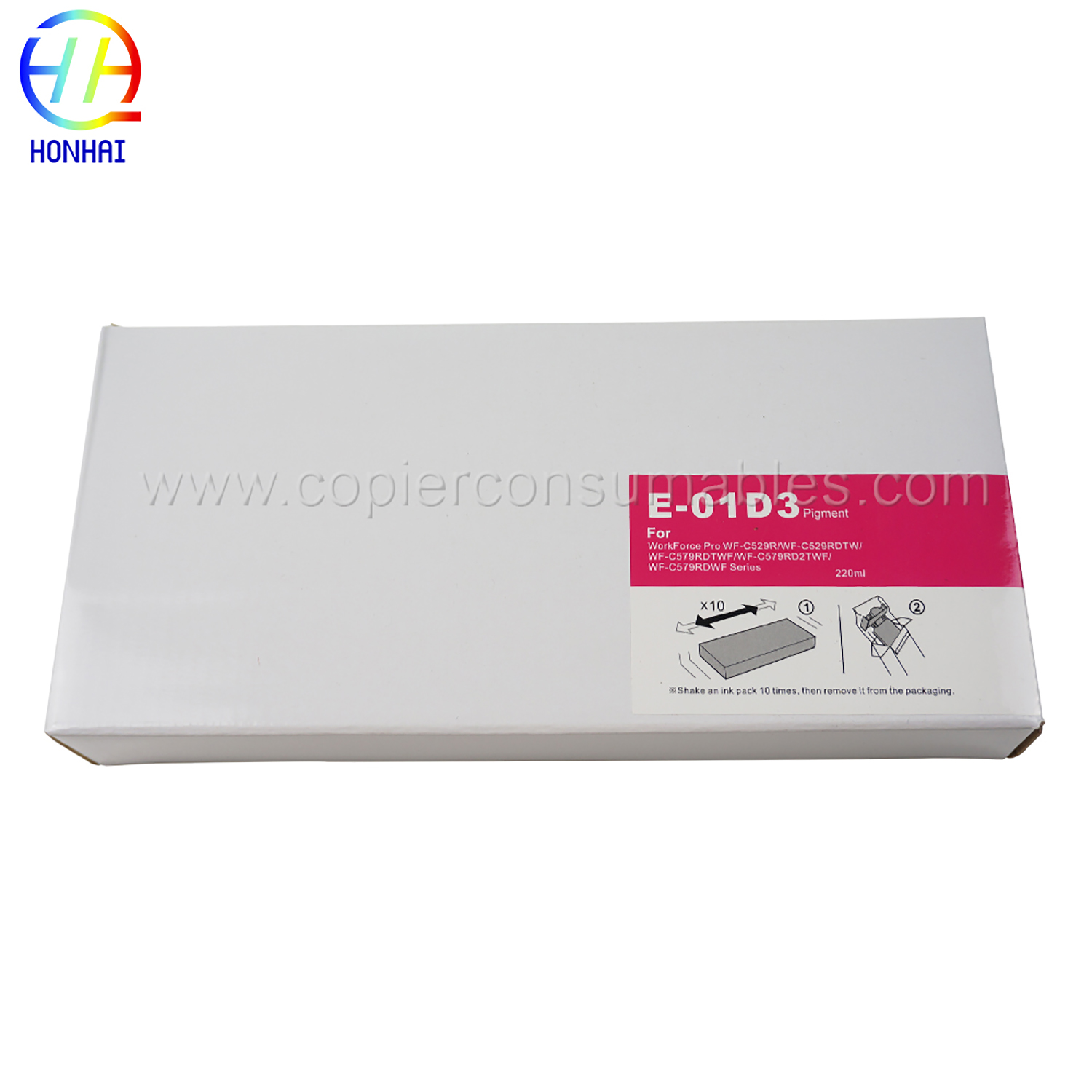 Ink bag para sa Epson WorkForce Pro WF-C529RWF-C529RDTWWF-C579RDTWFWF-C579RD2TWFWF-C579RDWF Serye T01D3 (M) 220 ml (4) 拷贝