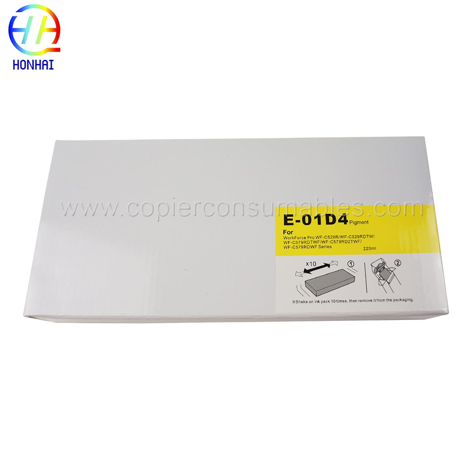 Kantong tinta pikeun Epson WorkForce Pro WF-C529RWF-C529RDTWWF-C579RDTWFWF-C579RD2TWFWF-C579RDWF Series T01D4 (Y) 220 ml (5) 拷贝